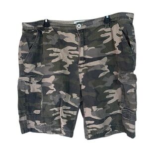 Old Mill Camo Camouflage Cargo Shorts Mens 40 Flap Pockets Grunge Military Feel